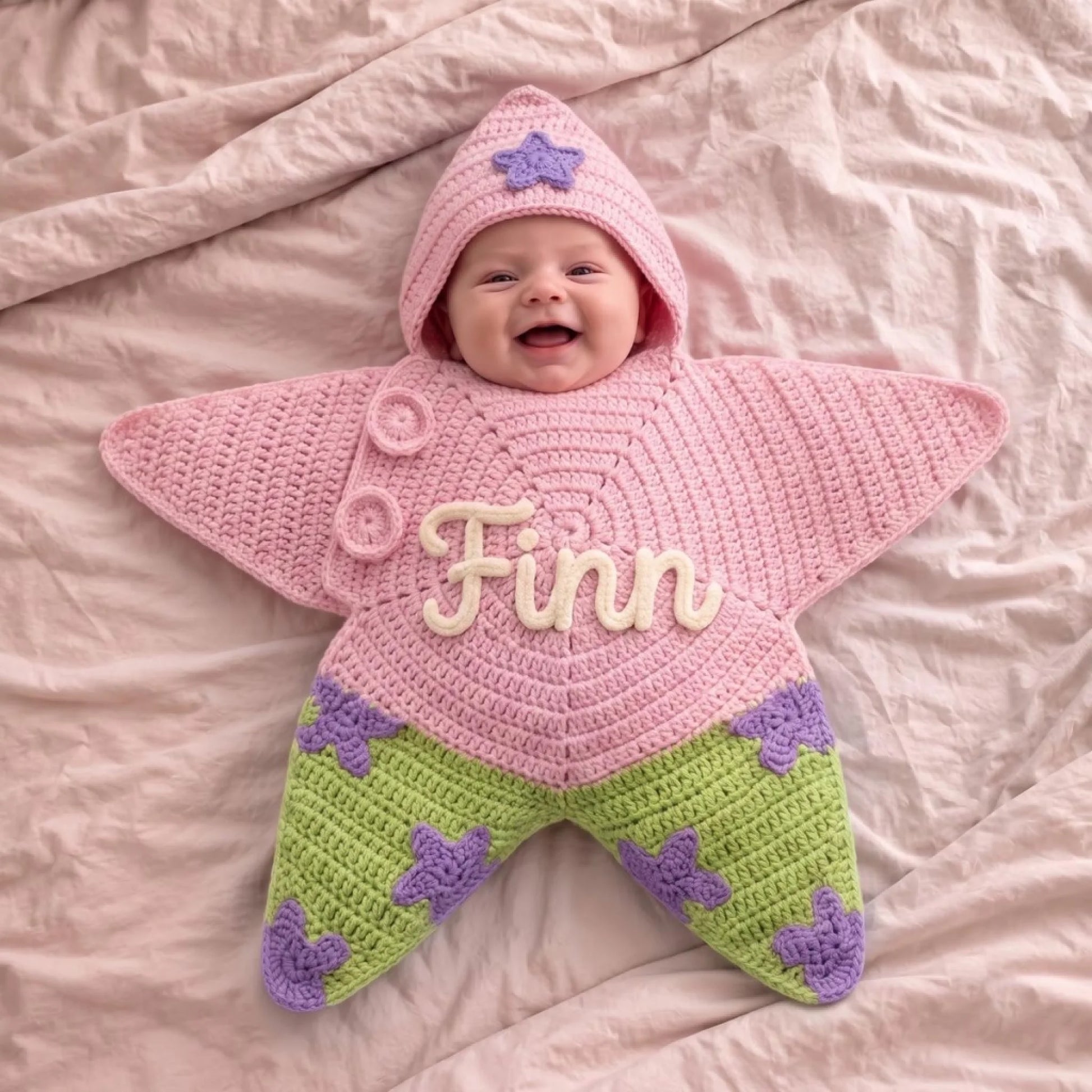 Personalized Crochet Starfish Bodysuit Baby - Custom_yythk (1)