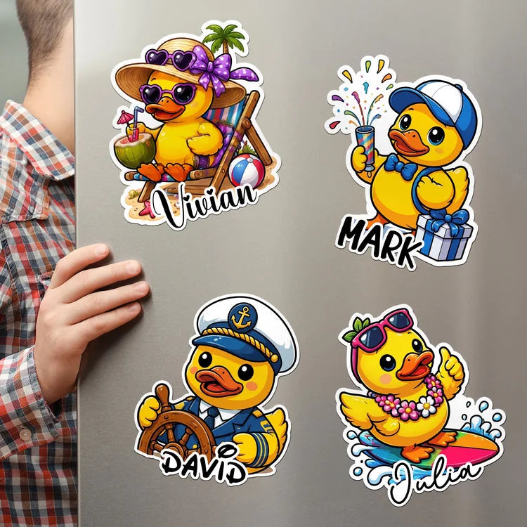 Custom Cruise Duck Fridge Magnet - Personalized Vacation Gifts For Families & Friends - Quack Into Vacation Mode