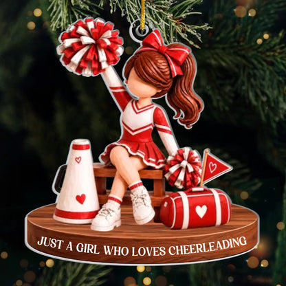 Personalized Acrylic Ornament - Christmas Gift For Cheerleader - Just A Girl Who Loves To Cheer