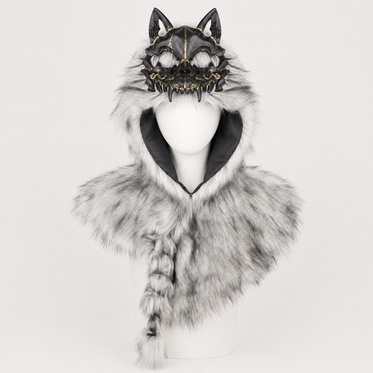 45% OFF🔥Viking Wolf Headdress – Black & Gold Werewolf Mask for Halloween, LARP & Cosplay